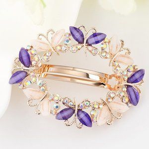 Purple Rhinestone Barrette